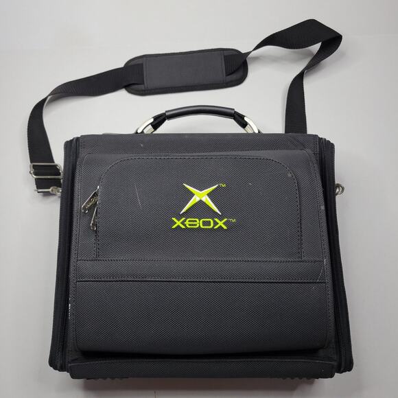 OEM Xbox Naki Game Console System Carrying Case Travel Bag Strap & 360 AV Connec - Picture 2 of 10